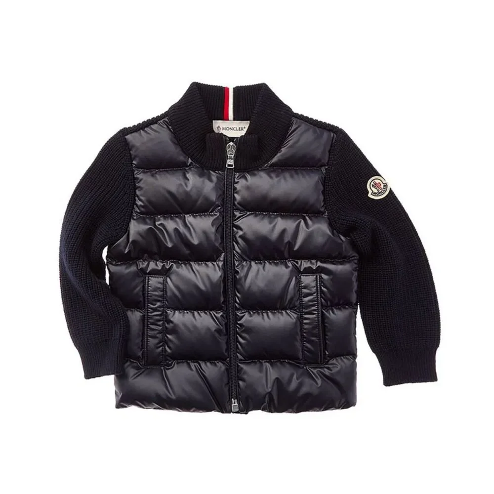 Moncler Girls Puffer Front Wool Down Jacket